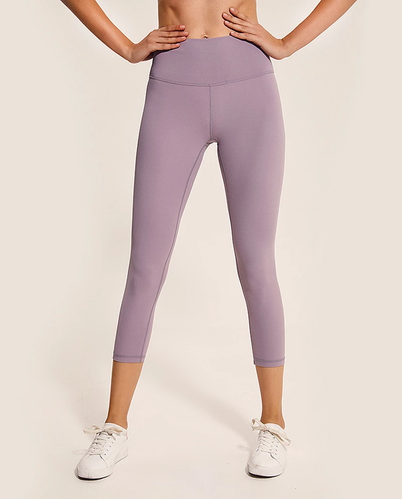 Push Up Yoga Capri Pants Squatproof Women 4-way Stretchy Sports High Waist Running Gym Cropped Trousers Plain Workout Tights