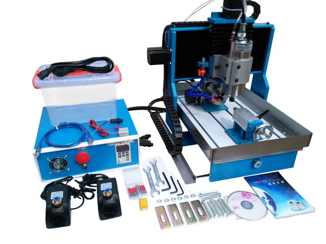 $ CNC Machine 3040 Linear Guide Rail High Accuracy 2.2KW 4Axis Mach3 Metal Engraving CNC Router With Water Tank