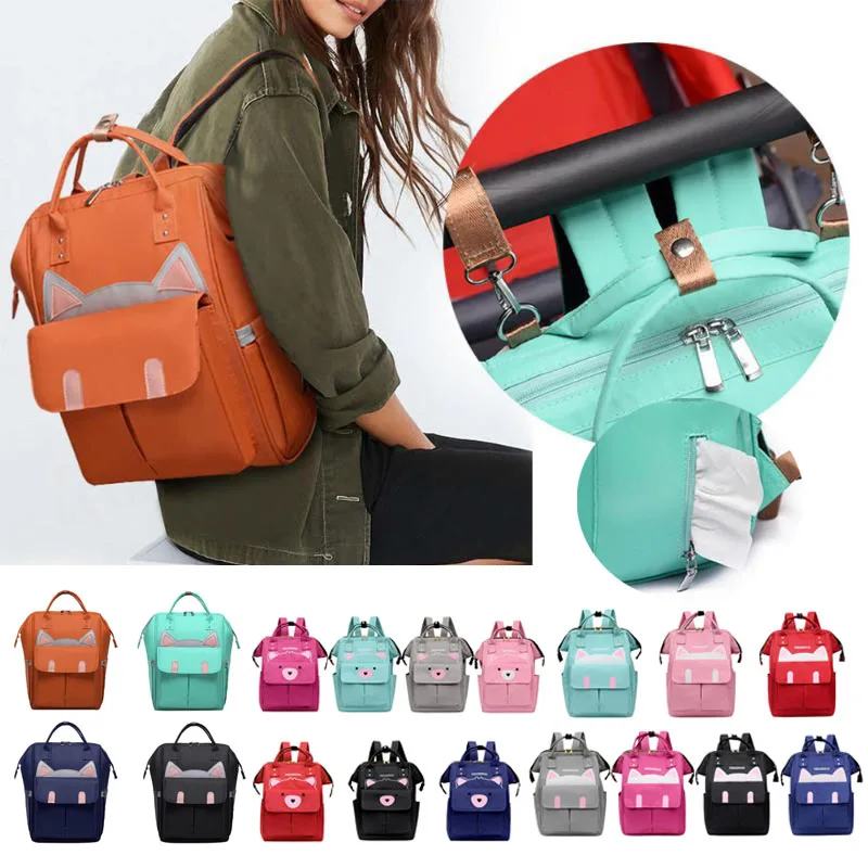 Fashion Mummy Diaper Bag Maternity Nappy Bag Cute Cat Large Capacity Baby Bag Travel Backpack Desinger Nursing Bag for Baby Care