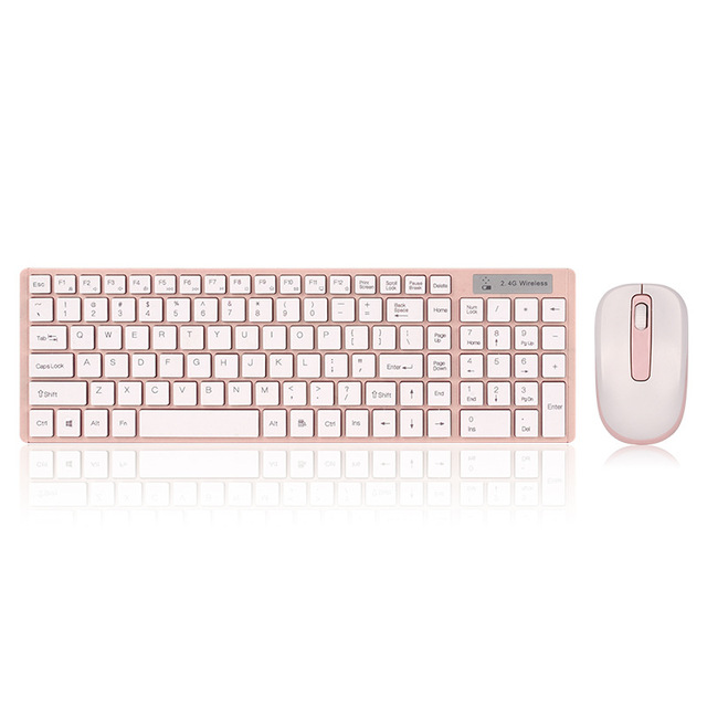 Wireless Silent Keyboard and Mouse Multimedia Full-size Keyboard Mouse Combo Set For Notebook Laptop Desktop PC