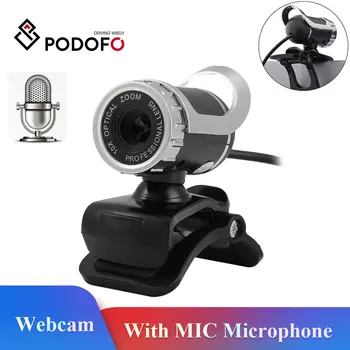 

Podofo Webcam Hd 360 Degree USB 12M Pixels Webcam Web Cam Clip-on Digital Camcorder With MIC Microphone For Laptop PC Computer