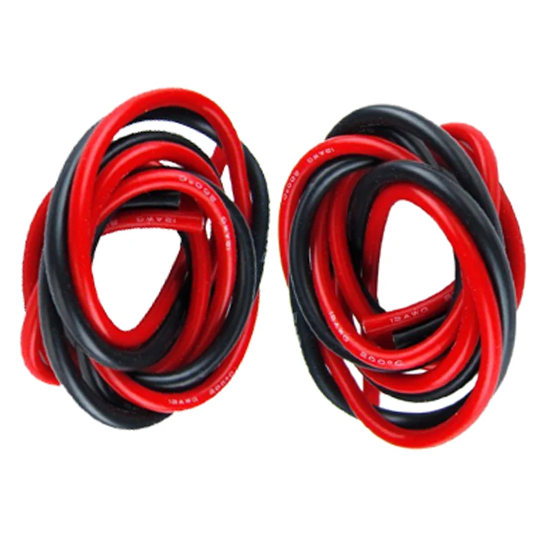 TEEAN 1 paquete de 2 trozos 14 cables de 1m de silicona de playa de fina de 14 AWG negro y rojo 