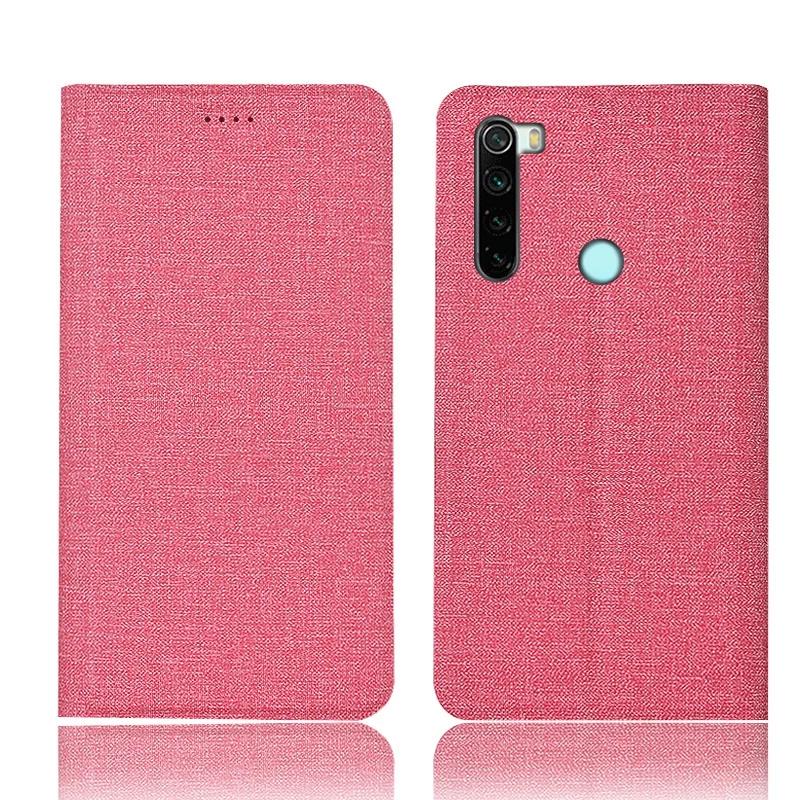 Для xiaomi redmi note 8t Чехол-книжка MOFi global redmi note 8 pro противоударный чехол-накладка на заднюю панель тканевый силиконовый защитный чехол capas - Цвет: pink