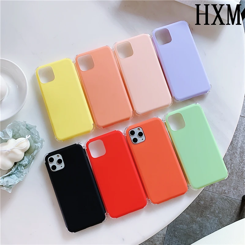 Держатель противоударный чехол карамельного цвета для iPhone 11 Pro XS Max XR 6 6S Plus простой силиконовый чехол для iPhone 11 7 8 Plus