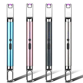 

New BBQ LED USB Electric Rechargeable Long Kitchen Gas Stove Lighter Windproof Plasma Arc Flameless Candle Lighters Outdoor