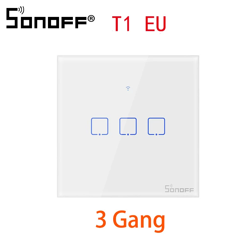 T1 EU 3C SONOFF T1 TX Smart Панель Wi-Fi Умные выключатели с 1/2/3 банды умный сенсорный переключатель для Google Home Alexa умный дом штепсельная вилка стандартов ЕС и Великобритании и США - Комплект: T1 EU 3C