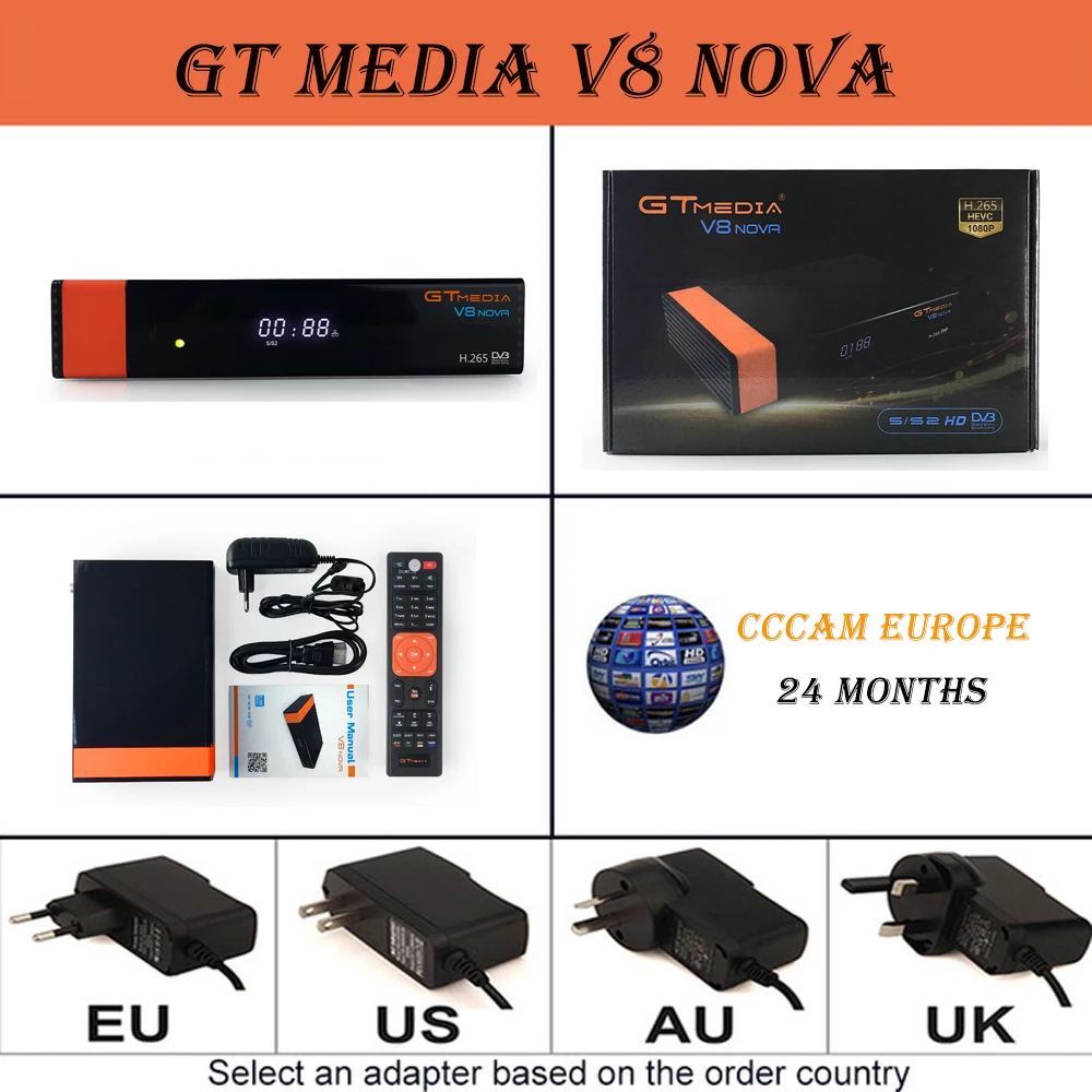 Спутниковый ТВ приемник GTMEDIA V8 NOVA встроенный wifi MT7601U+ один год бесплатно Европейский Cccam - Цвет: V8 Nove n WiFi n 24M