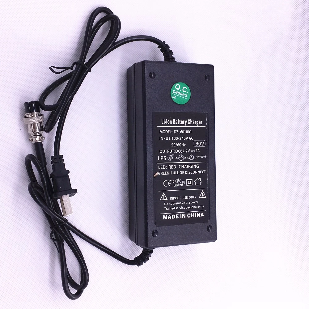 Carregador de Bateria de Lítio Adaptador para Carrinho de Mão Inteligente Auto Balanceamento Scooter 60v Bateria Xlr 3 Pinos Conector 1 Pçs Dc67.2v 2a - Image 4