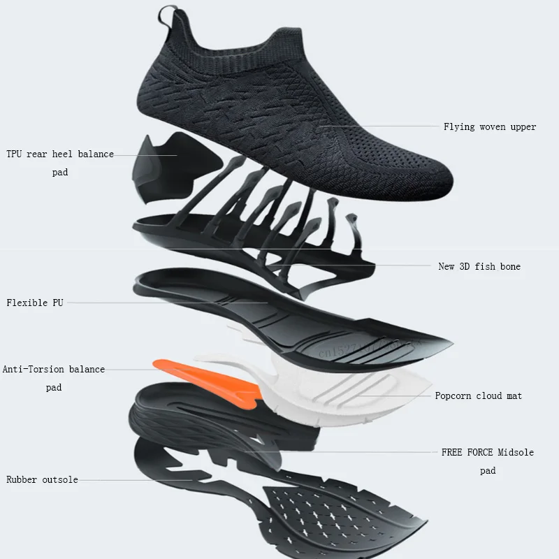 Original Xiaomi Mijia Sneakers 3 Men's Outdoor Sports Uni-moulding 3D Fishbone Lock System Knitting Upper Men Running Shoes