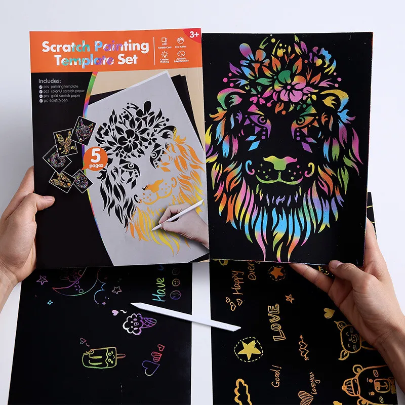 25pcs Students Scratch Paper Scratching Drawing Painting Papers Creative  Scratch Drawing Paper Colorful A4 Scratch Paper DIY Scratch Book