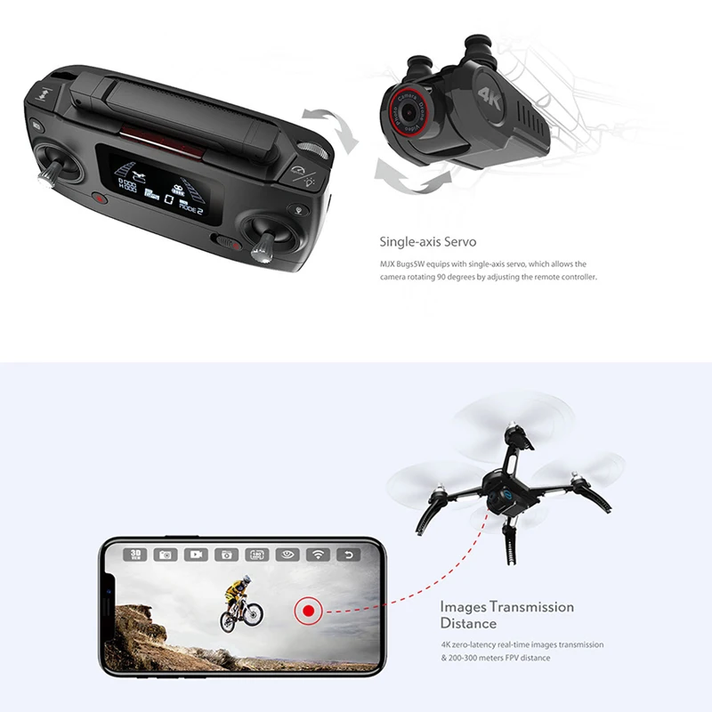 MJX B5W GPS Дрон 4K HD камера бесщеточный Квадрокоптер двигатель 5G WiFi FPV