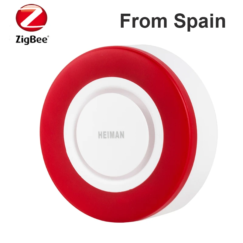 HS2WD-E de sirena de alarma, Compatible con el asistente de casa, Kaku,Conbee II, intermitente rojo, 95db, HEIMAN, Zigbee, HA3.0