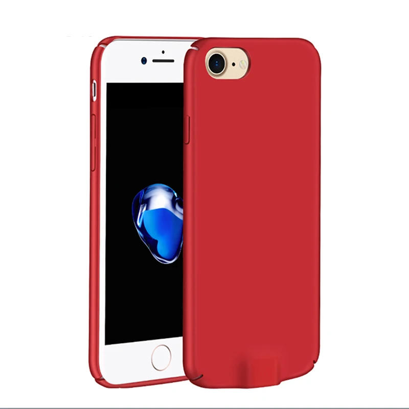 Qi Беспроводное зарядное устройство приемник чехол 2 в 1 Беспроводная зарядка и кабель для зарядки мобильного телефона чехол для iphone 7 6S 6 - Цвет: Красный