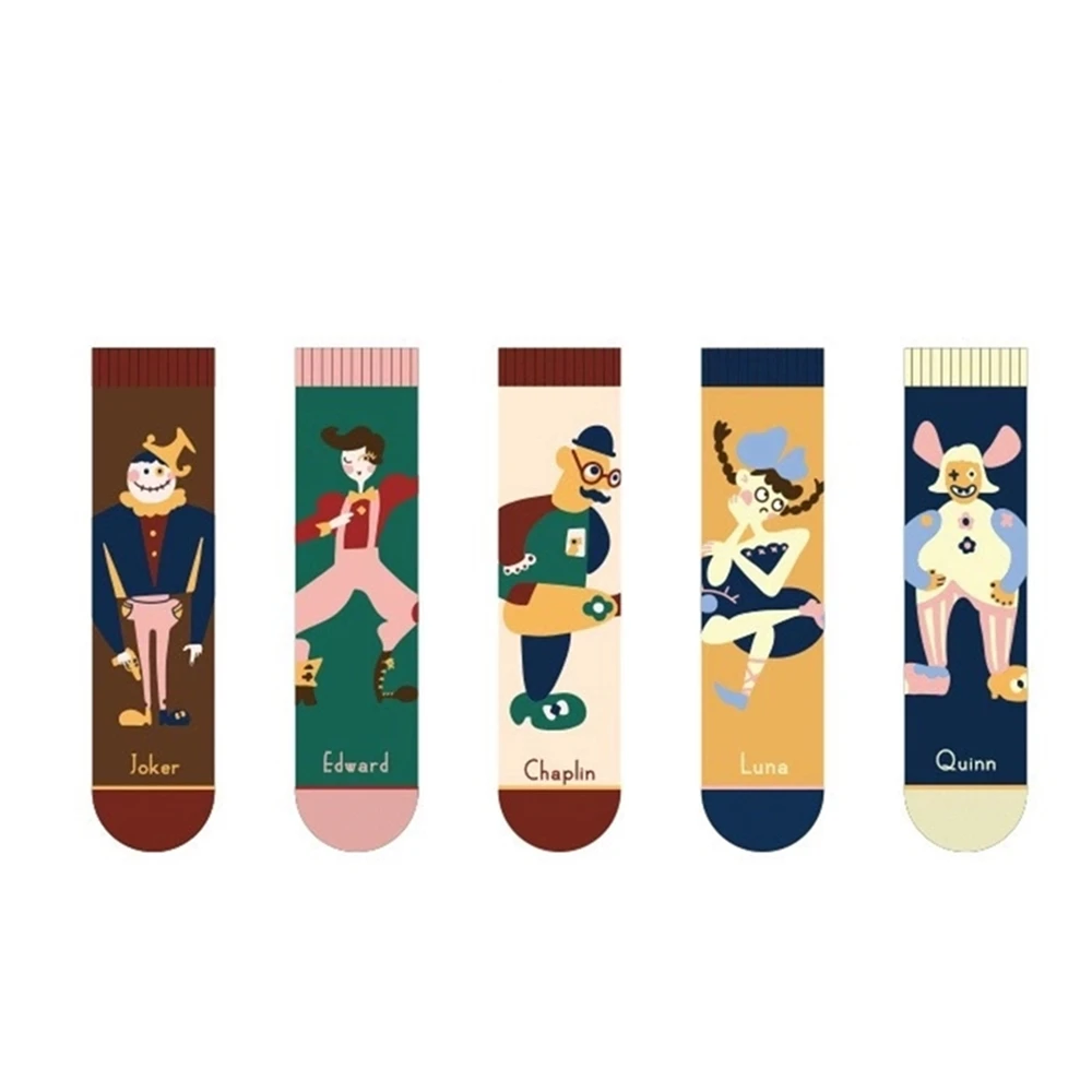 Женские милые хлопчатобумажные забавные носки в стиле аниме Kawaii на весну и осень, носки в японском стиле Харадзюку С креативными рисунками из мультфильмов