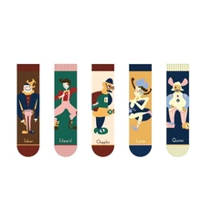 Женские милые хлопчатобумажные забавные носки в стиле аниме Kawaii на весну и осень, носки в японском стиле Харадзюку С креативными рисунками из мультфильмов