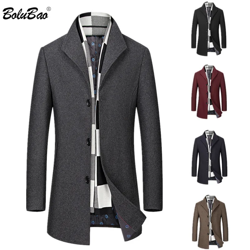 BOLUBAO Wool Blend Coats Men Winter New Men's Solid Color Casual Wool Overcoat Quality Brand Business Trend Wool Coat Male BOLUBAO Wool Blend Coats Men Winter New Men's Solid Color Casual Wool Overcoat Quality Brand Business Trend Wool Coat Male