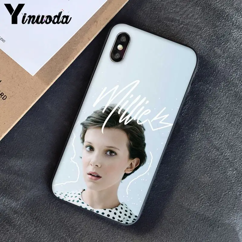 Yinuoda Millie Bobby коричневый узор ТПУ Мягкие аксессуары для мобильного телефона чехол для iPhone 8 7 6 6S Plus 5 5S SE XR X XS MAX