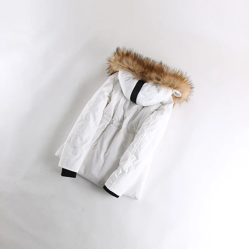 Cj17 Fashion Faux Large Fur Collar Short Thick Cotton Coat