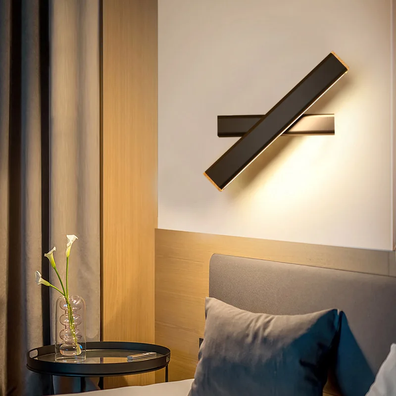 Настенный светильник, простой современный прикроватный светильник для спальни, креативная Вращающаяся лампа в скандинавском стиле для гостиной, светодиодные декоративные настенные светильники для коридора