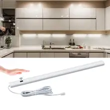 Светодиодный Кухня светильник Спальня замена лампы Цвет 12V ручная развертка движения Сенсор 220V светодиодный шкаф светильник Инж