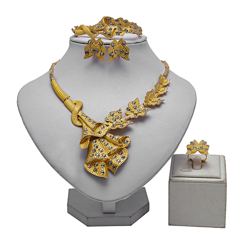 ZuoDi New Dubai African Gold Color Mysterious Charming Necklace earrings bracelet set Fashion Wedding Bridal Costume Jewelry Set | Украшения