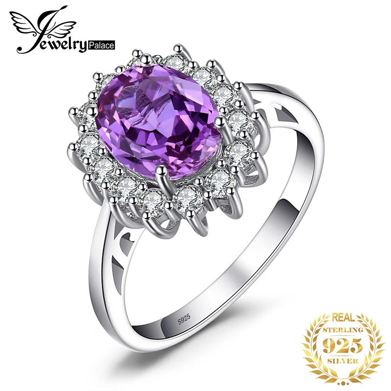 Jewelrypalace 2.4ct овальные Александрит кольцо с сапфиром натуральная 925 пробы