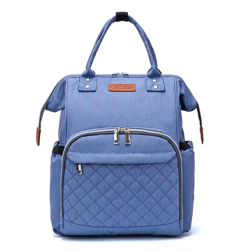 Lequeen модная сумка для мам, сумка для подгузников для мам, Большая вместительная сумка для подгузников, рюкзак для путешествий, сумка для ухода за ребенком, женская модная сумка - Цвет: Синий