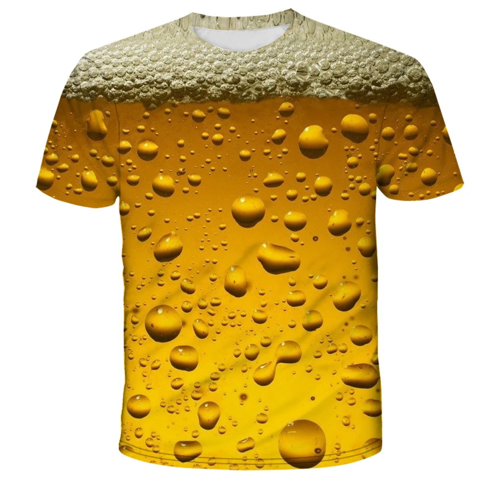 

New 3D Printing Beer Fashion Men Women Hip HopT-shirt Plus Size S-7XL Harajuku Graphic T Shirts