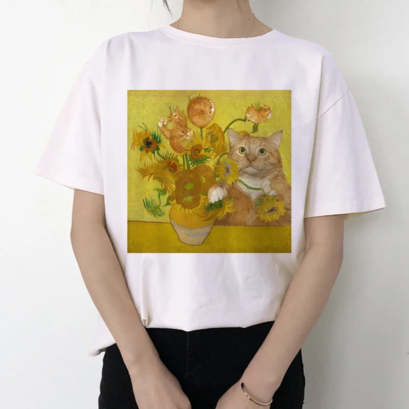 van gogh women t shirt new fashion art print tshirt Meme female clothes aesthetic t-shirt funny Tumblr Grunge grunge top tee