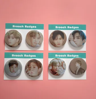 

2pcs/set Kpop ASTRO badge New photo Album Blue Flame HD Photo print metal brooch for fans collection Kpop ASTRO High quality