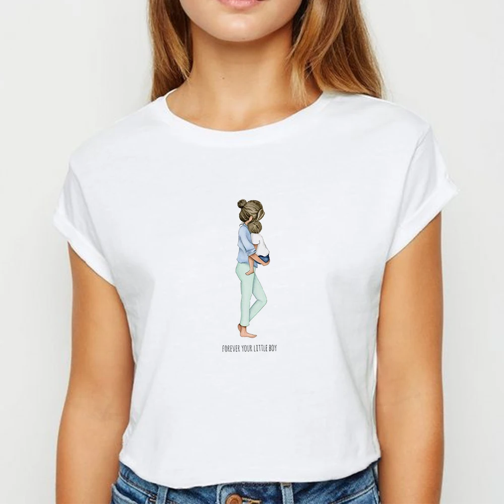 

Fashion Mom And Kids tshirt Young Women Loose Spring Summer T Shirt Harajuku Avant-garde Short Sleeve Round Collar T-shirt