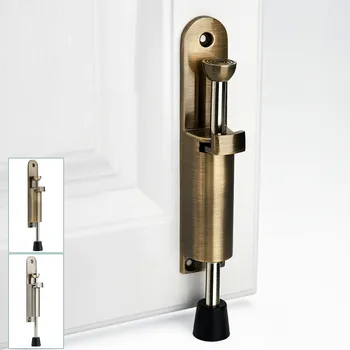 

Zinc Alloy Foot Door Stop Lever Adjustable Kick Down Bronze Door Cushion Stop Hardware Door Cushion