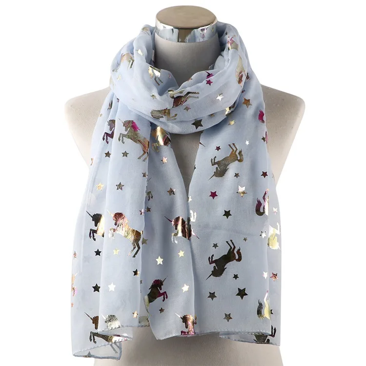 Ms speed sell through amazon Europe and the United States the new color unicorn hot silver gilding fashion scarf collar