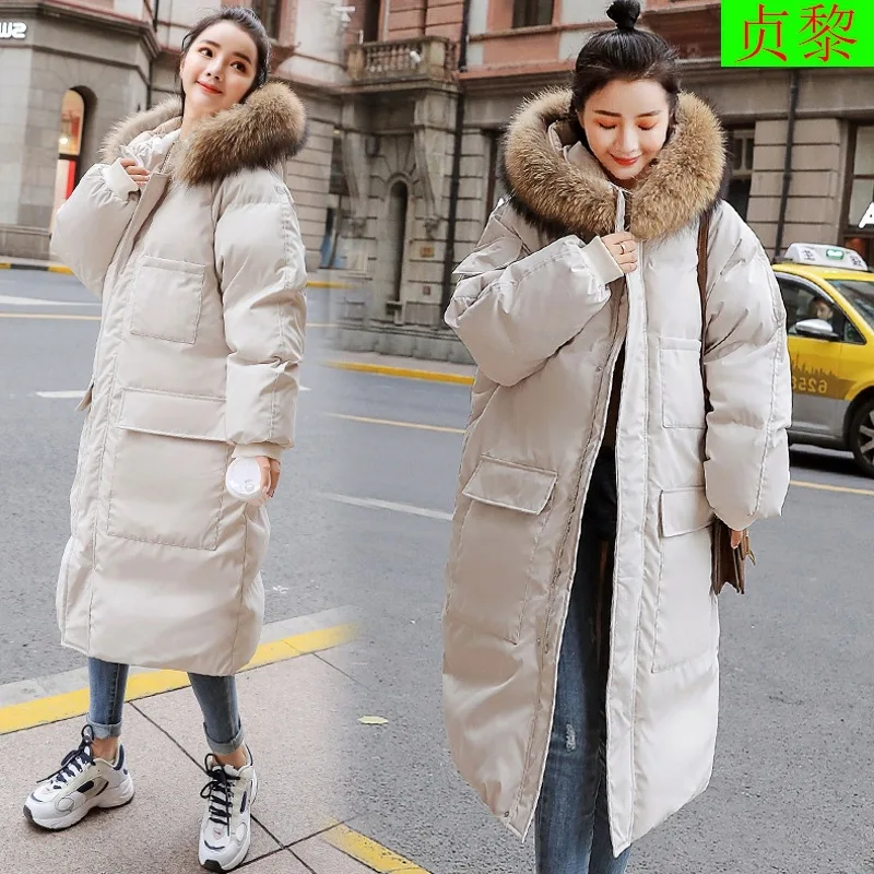 

Winter Cotton-padded Clothes Women's Long Korean-style 2018 Winter New Style Fashion Popular Loose-Fit BF Thickening Large Fur C