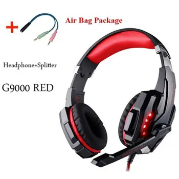 

Gaming Headsets Big Headphones with Light Mic Stereo Earphones Deep Bass for PC Computer Gamer Laptop