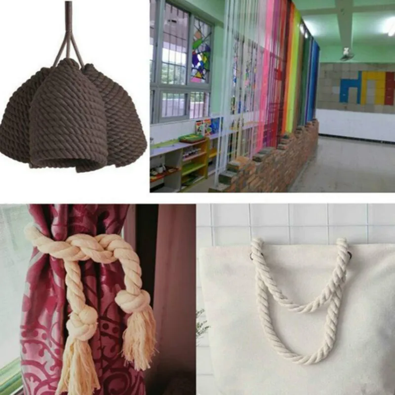 5 мм* 100 м цвет три нити хлопчатобумажной веревки, diy Ручная Веревка, украшенная упаковка веревка, толстая хлопковая веревка