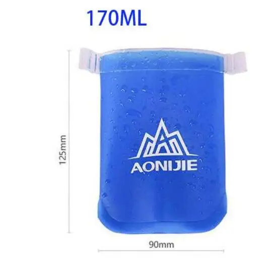 170 ml water cup AONIJIE 250 мл 500 мл мягкая колба складная бутылка для воды TPU бесплатно для бега гидратация Пакет Поясная Сумка жилет - Цвет: 170 ml water cup