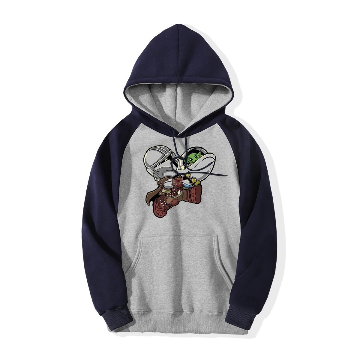 Navy Blue Gray 6 Мандалорские Звездные войны, мужская толстовка с капюшоном,, зимняя толстовка с капюшоном, флисовый реглан, милая детская толстовка с капюшоном, супер мандалорский пуловер - Цвет: Navy Blue Gray 6