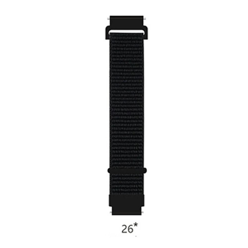 20 мм 22 мм нейлоновый ремешок для часов для samsung Galaxy Active 2 huawei Watch GT 2 Amazfit GTR Bip застежка-липучка браслет - Цвет ремешка: 26