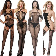 Сексуальное нижнее белье, сексуальные костюмы, интимное нижнее белье, сексуальные ажурные чулки с открытой промежностью, сиамские соблазнительные Комбинезоны Тедди