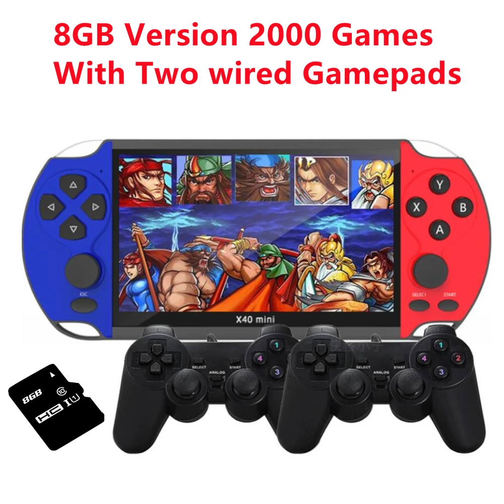 X40 Mini 6.5 inch Screen Portable Handheld Game Console 8G/32GB 5000 games for mega drive/snes support video/music/photo/tv out 