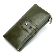Rfid Antimagnetic Retro Leather Wallet Long Men's and Women's Pocket Bags Multifunctional Wallet Wallet Tide
