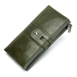 Rfid Antimagnetic Retro Leather Wallet Long Men's and Women's Pocket Bags Multifunctional Wallet Wallet Tide