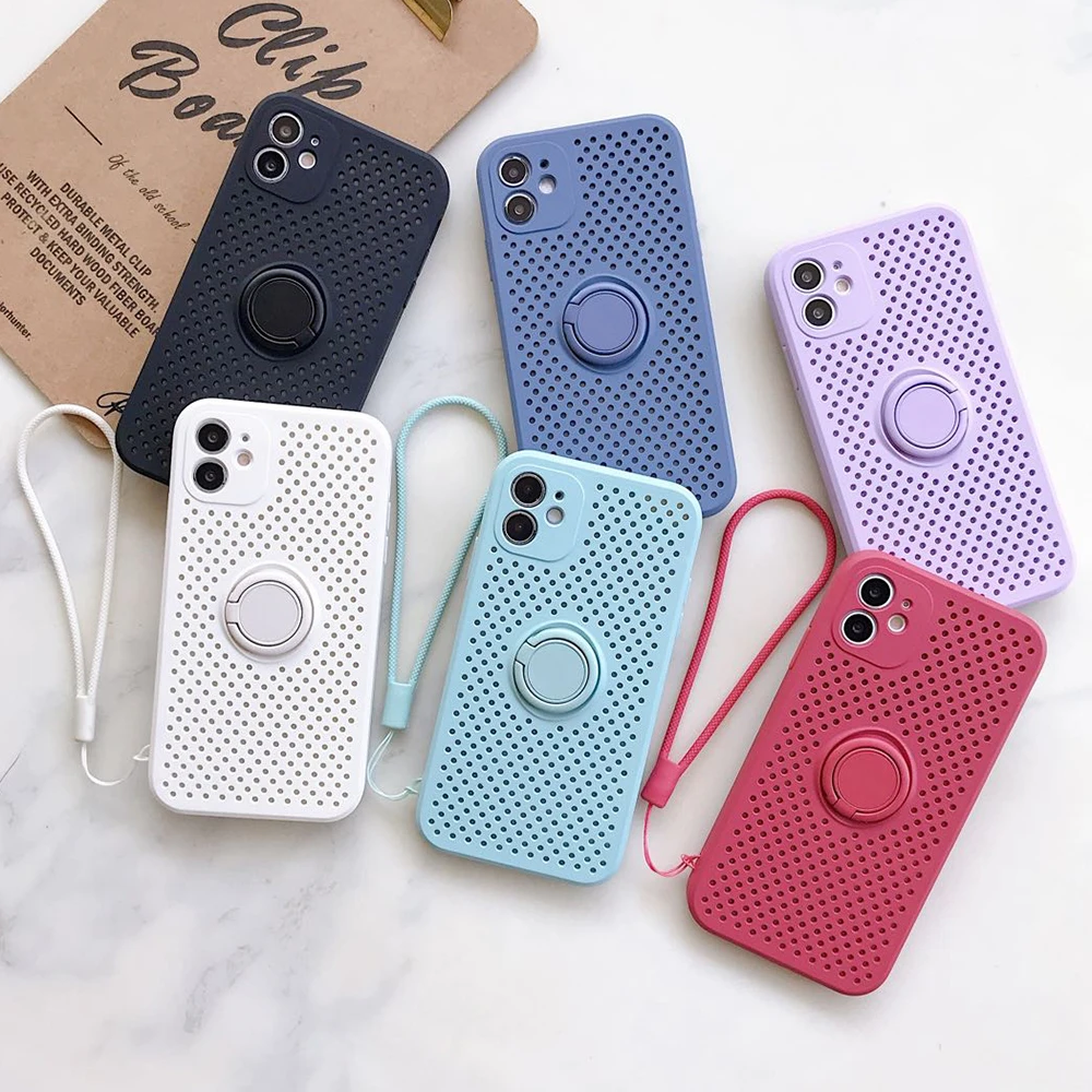 Дышащий телефонный чехол LOVECOM с рассеиванием тепла для Huawei P40 Pro Mate 30 держателем в