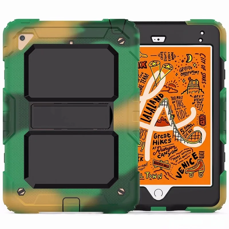 Чехол для Apple iPad mini 5 7," чехол противоударный шейный ремешок сверхмощный силиконовый Безопасный детский чехол для iPad mini 5 чехол - Цвет: Camouflage