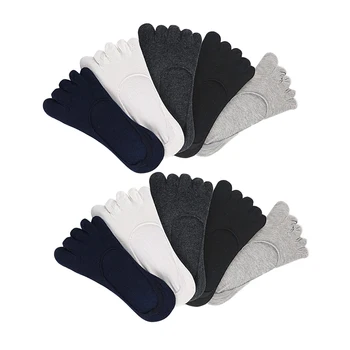 

5 Pairs Elastic Boat Socks Cotton Invisible Soft Low-cut 5 Toe Sock Boat Socks for Girls Students Women Socks Accessories