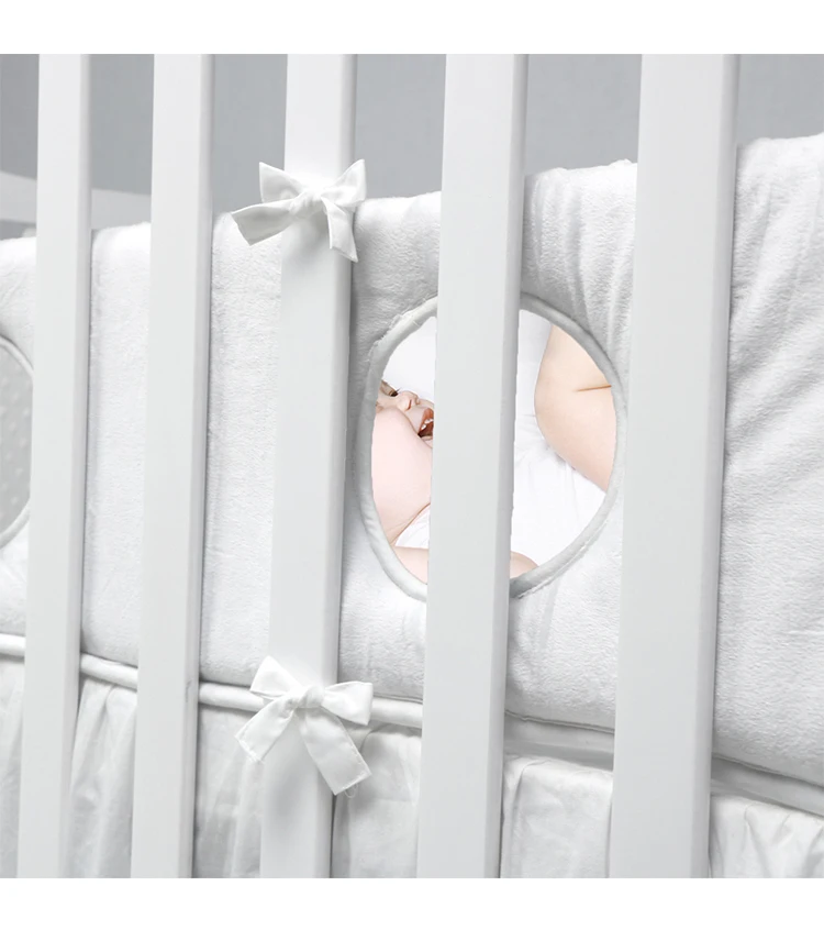 С 3 отверстиями детская безопасная кроватка бамперы для стандартных Cribs машинная моющаяся мягкая Накладка для детской кроватки толстая подкладка для детской кровати