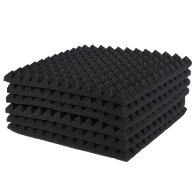 6 Pcs Pannelli Acustici Foam Board Studio Piastrelle Fonoassorbenti Firewall Wedge Aiuta A Ridurre L'Eco E Il Rumore Non Necessario
