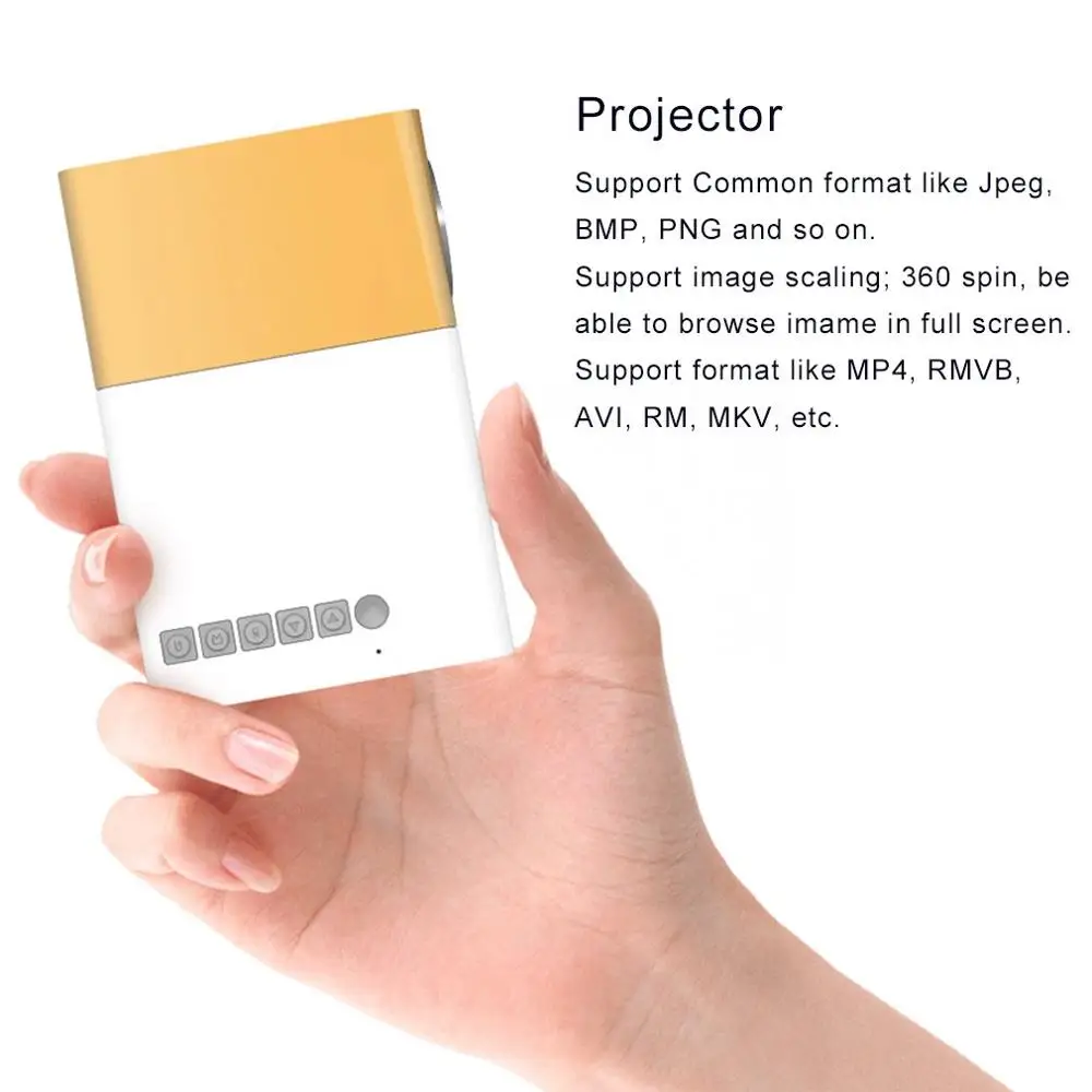  LED Mini Projector High Resolution Ultra Portable HD 1080P HDMI USB Projector Media Player Home The