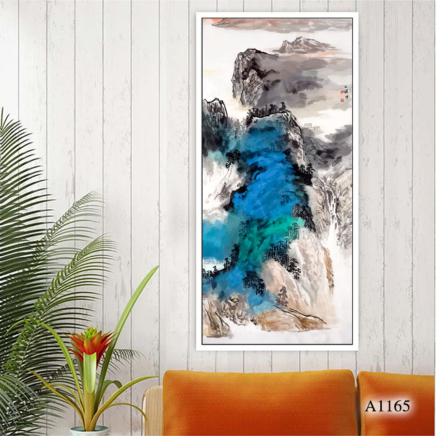 

Modern Abstract Oil Painting Print on Canvas Chinese-style Landscape Canvas Art Printing Wall Art Picture for Home Decor